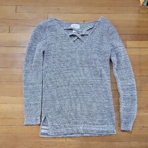A Pea in the Pod Heathered Gray V-Neck Sweater